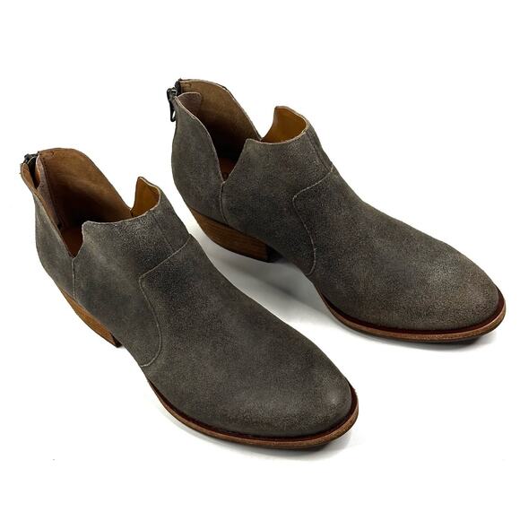 Kork-Ease Skye Taupe (Grey) Distressed Suede Leather Bootie Womens 8M New $195 - Picture 1 of 11